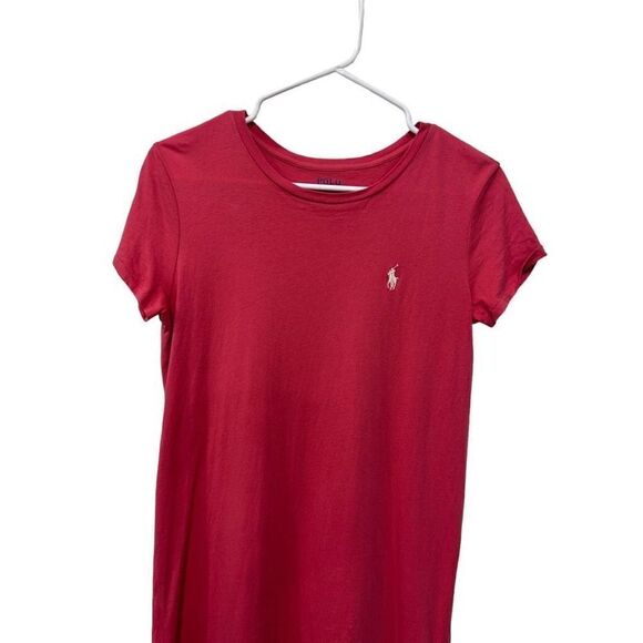 Polo Ralph Lauren Pink Salmon Short Sleeve Shirt Mini Dress Spring size S Casual - Picture 2 of 12